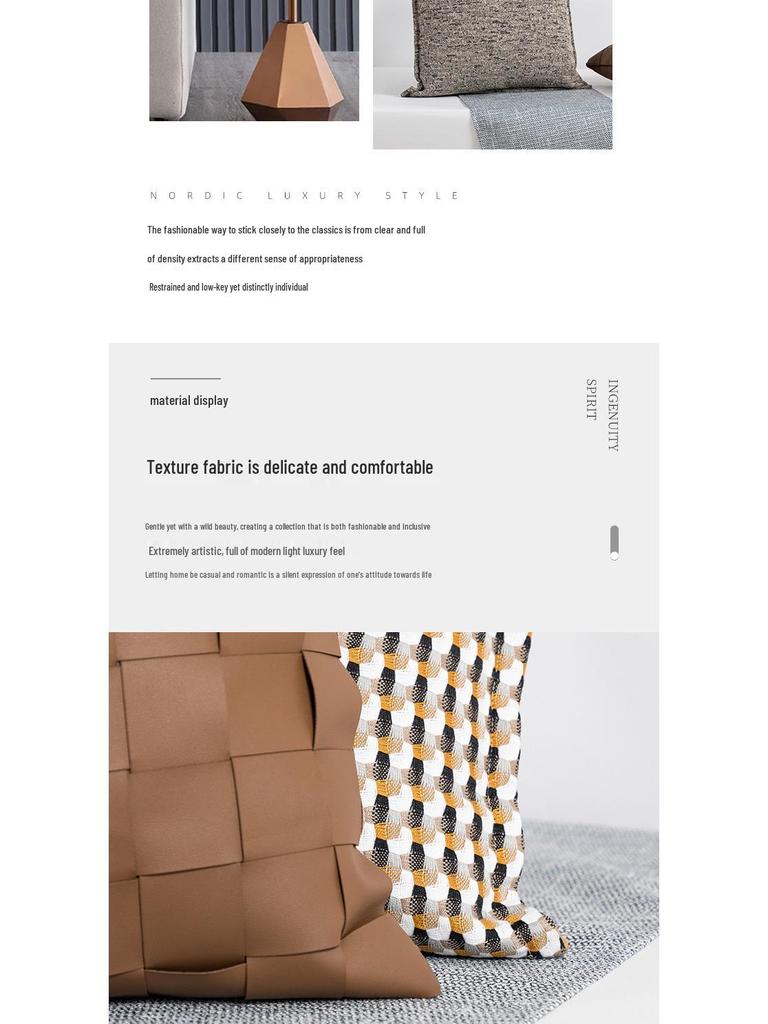 Modern Luxury Coffee Color Pillowcase for Hotel & B&B Sofa Cushion