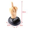 Solar Powered Mid Finger Shaking Toy Car Dashboard Dancing Figure Toy Brown Creative Car Bobbleheads Decorative Ornament