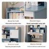 Integrated Desk and Bookshelf: Student Study Set with Writing Table and Storage Cabinet for Bedroom or Home Office.