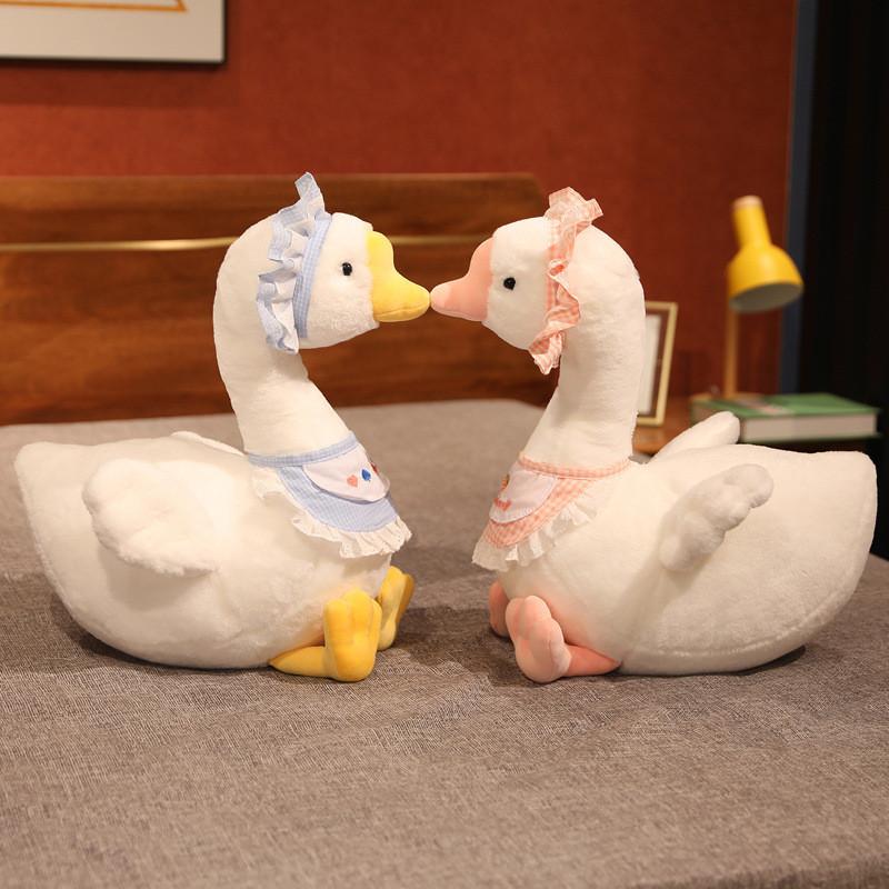 White Goose Plush Toy Set With Dress Up Costumes For Children And Kids