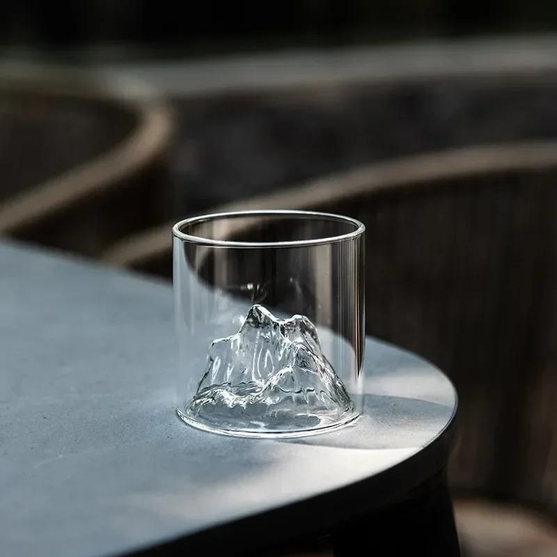 150ml/300ml Small Transparent Glass Coffee Cup Mountain Glass Whisky Heat Resistant Tea Drink Milk Juice Cup Bar Tool