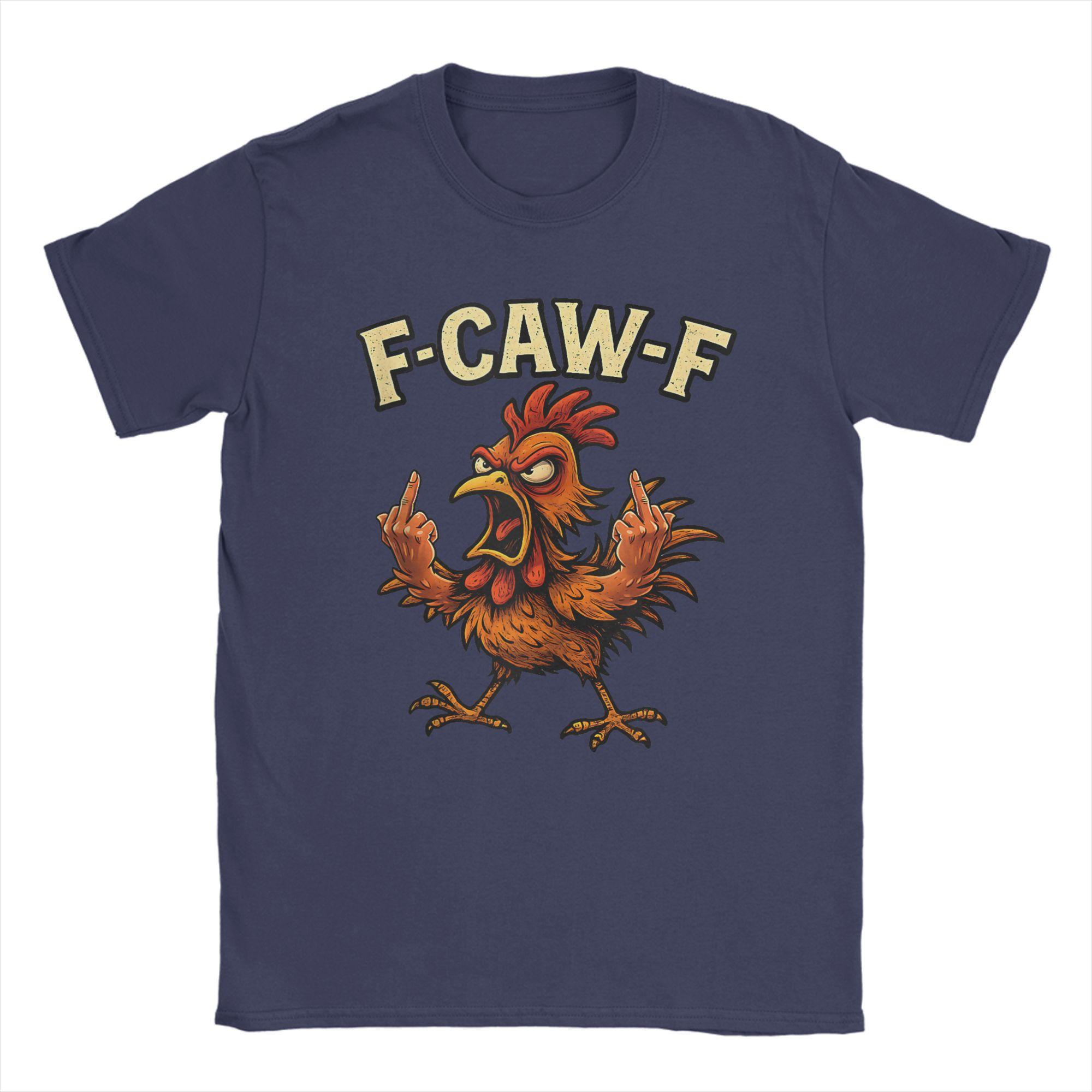 

Men F-Caw-F Rooster Meme FCAWF Funny Chicken Humor Joke F CAW-F T Shirts Cotton Clothes Leisure Short Sleeve Round Neck Tees 4XL
