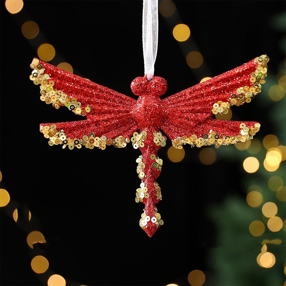 Gold Sequin Christmas Tree Pendant Butterfly Xmas Tree Pendant  Household Decor