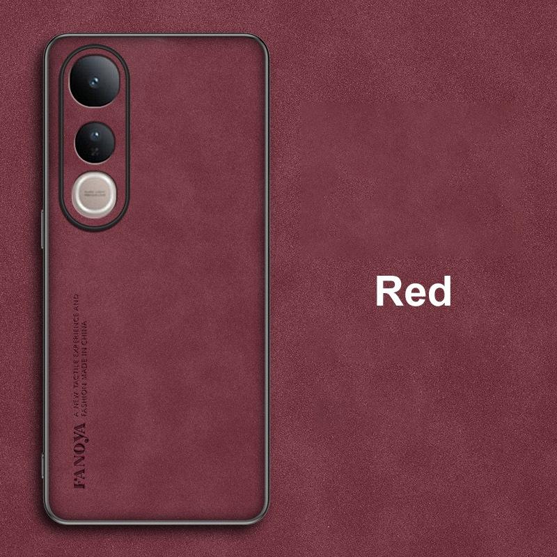 

Для Vivo V50 Lite Чехол Роскошный PU Кожаный Чехол для Телефона Для Vivo V50 Lite 5G Задняя Крышка Матовый Силиконовый Ударопрочный Полная Защита For Vivo V50 Lite красный