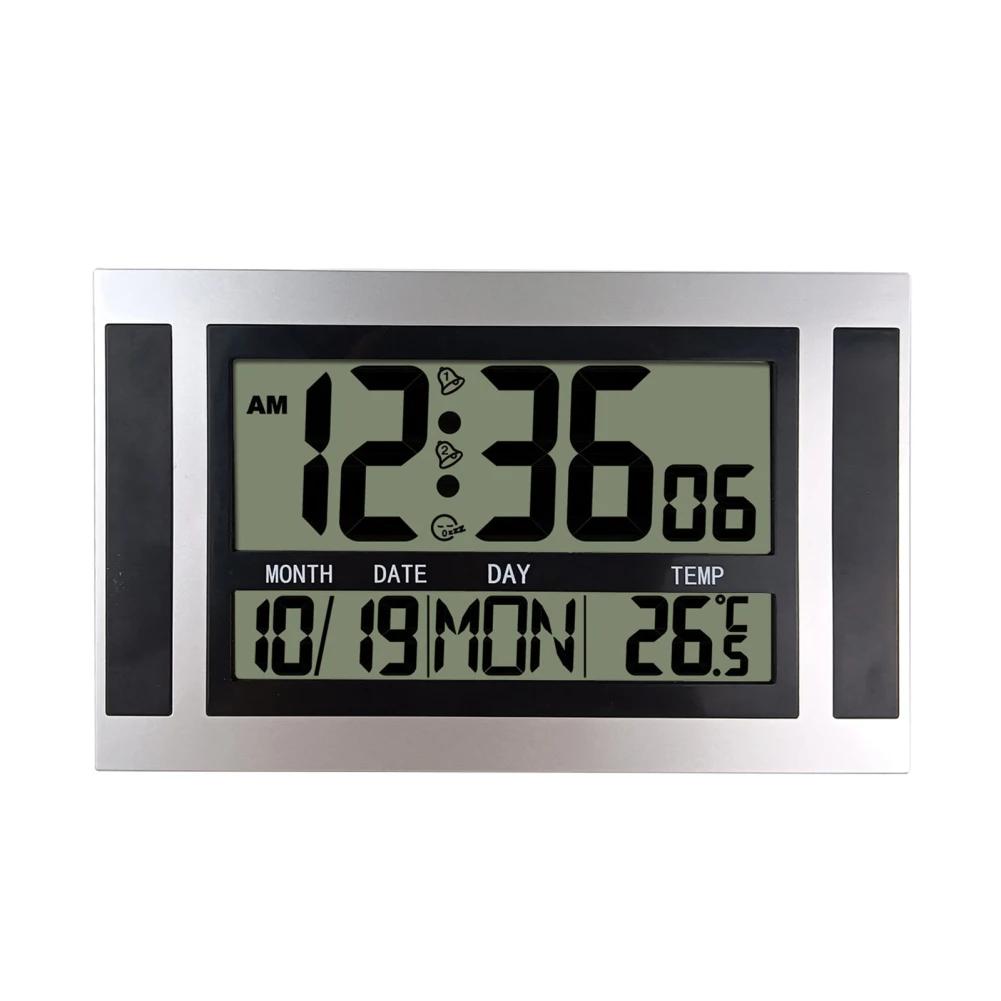 Digital Alarm Clock Battery Powered LCD High Definition Clock With Watches Screen Indoor Desk Calendar Temperature Wall