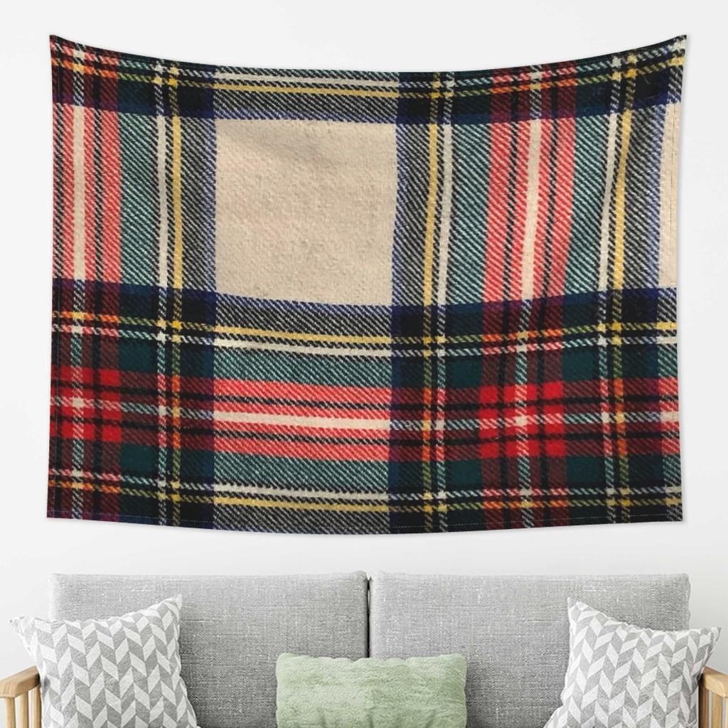 Stewart Dress Tartan Tapestry Decor Art Aesthetic Tapestries for Living Room Bedroom Home Wall Cloth Wall Hanging