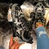 Baskets Dad en Jean Denim Fait Main Strassées Durian Semelle Diamants Chauds Chaussures de Sport pour Femmes