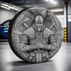 1pc, Universal Spare Tire Covers Featuring Warrior And Eagle Designs, Made From Machine Washable Fabric, Suitable For Birthday P