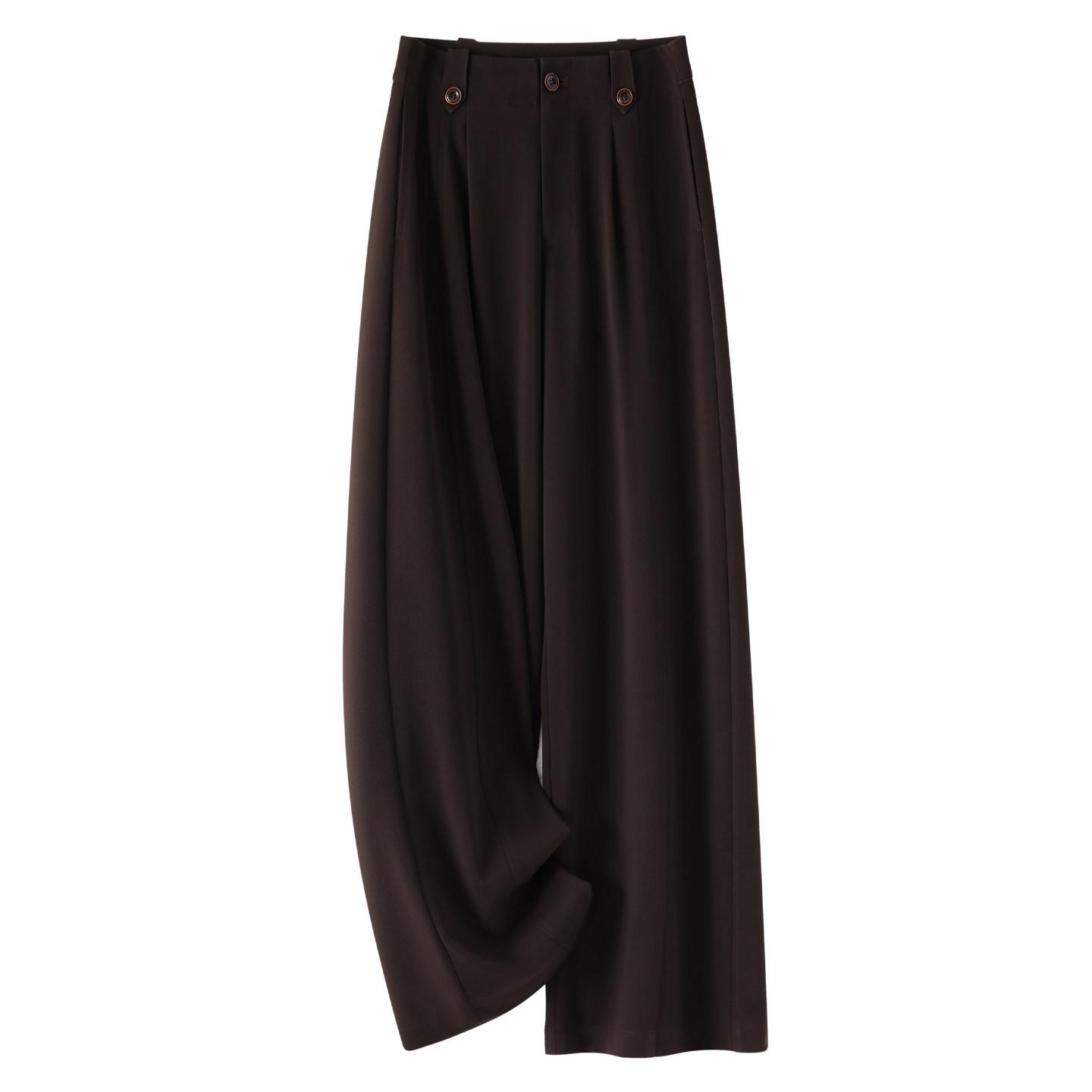 

Women s Coffee-Colored High-Waist Straight-Leg Pants: Slimming, Petite Fit, Wide-Leg, Perfect for Spring/Summer 2026. Medium