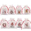 1PC Xmas Patterns Velvet Bags 9x12 15x20cm Small Christmas Candy Gift Bag Drawstring Pouch Boutique Jewelry Packaging Bags
