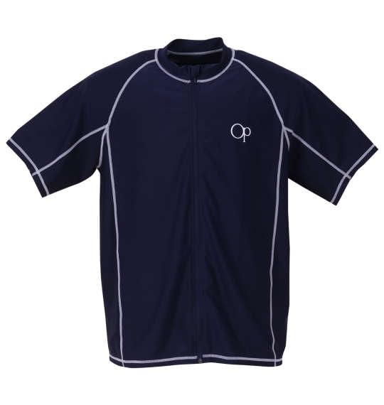 

Big M1 OCEAN PACIFIC Short Sleeve Full-Zip Rash Guard, Navy, 1278-3299-1, Available in 3L, 4L, 5L, 6L, and 8L Sizes (Men s Size 6L)