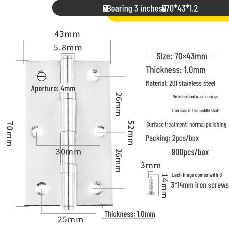 

Мини-плоские петли из нержавеющей стали для деревянных дверок шкафов-ящиков - размеры: 1, 1.5, 2, 2.5, 3, 4 дюйма