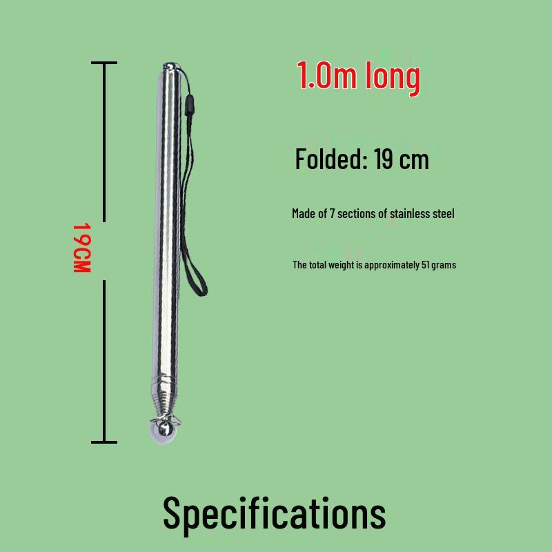 Reinforced Telescopic Stainless Steel Tour Guide Flagpole - 2.5m Retractable Pole