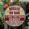 2D Flat, 1pc 2D Flat, 7.87x7.87 Inch Round French Aluminum Sign, Vintage "Bar Rules" Decorative Plaque, Bar Decor Sign for Restaurants, Bars, Cafes