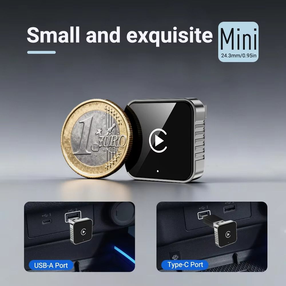 2 in1 CarPlay Android Auto Adapter Wired to Wireless With USB Dongle Smart Mini Box Plug Play Bluetooth Carplay Adapter