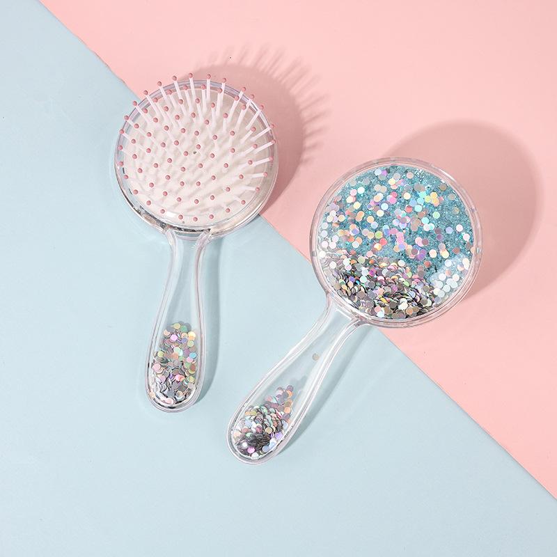 New air cushion comb - round handle, glitter scalp massager hair brush
