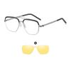 New Style Magnet Clip On Reading Glasses Men Square Myopia Prescription Glasses 2 In 1 Polarized Driving Sunglasses