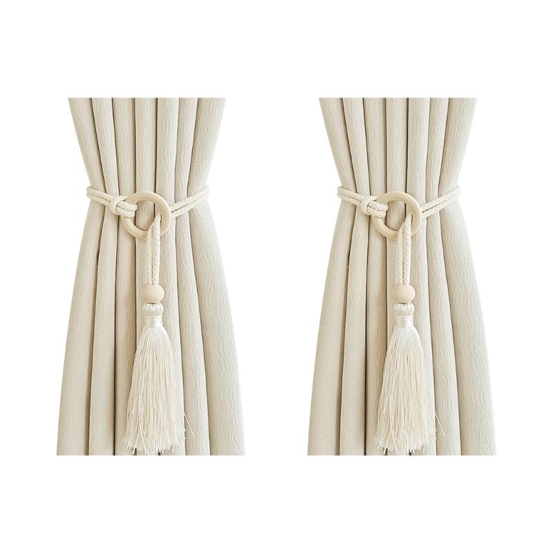 

Набор из 2 натуральных хлопковых подхватов для штор с кисточками, плетеный вручную держатель для украшения дома