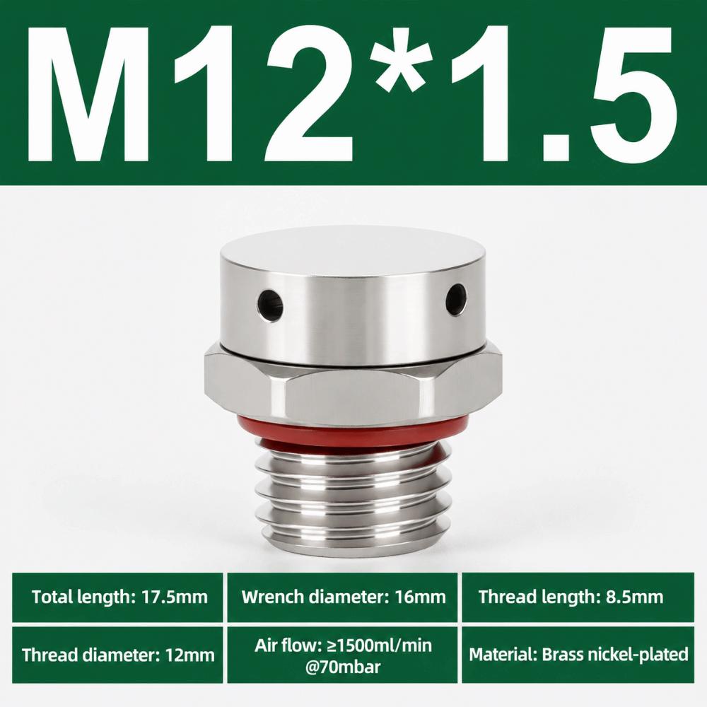 Nickel Plated Vent Plug Brass Pressure Balance Plug Durable Safety Relief Valve