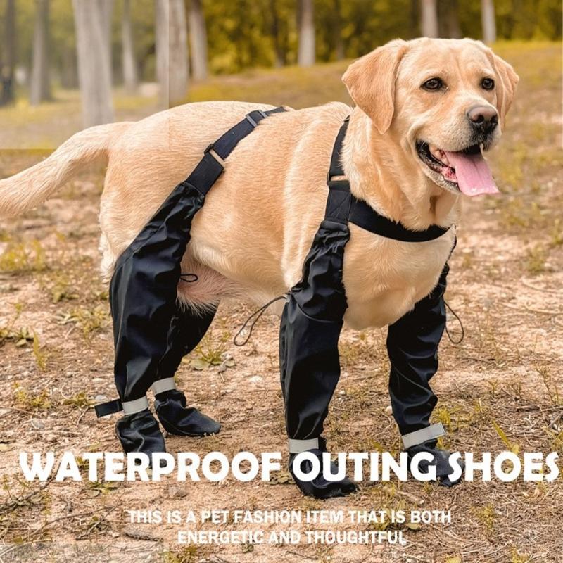 Breathable Pet Shoe with Antislip Soles And Reflective Dog Rain Booties, Dirty-proof Outdoor Dog Suspender Sock Shoe