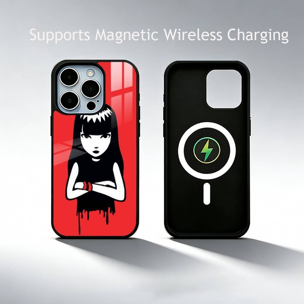 Emily the Strange Phone Case For iPhone17,16,15,14,13,12,11 Plus,Pro Supports Magnetic Wireless Charging