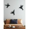 3D Metal Hummingbird Wall Art Set of 3, Modern Black Hanging Decor for Home Garden