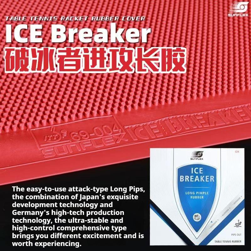 SUNFLEX ICE BREAKER Stolní tenisová potahová guma Dlouhé nopky OX 0.5/1mm Houba Schváleno ITTF Ping Pongová guma Ofenzivní Snadné ovládání