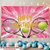 Tennis Themed Birthday Party Banner, Polyester Backdrop for Home Room Wall Decor and Props