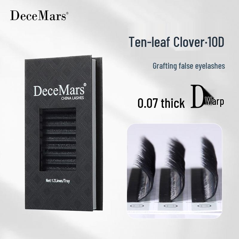 DeceMars 10D Natural Clover Grafted Individual False Eyelashes - Long-lasting Extensions