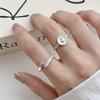 Adjustable Round Relief Portrait Ring - Geometric, High-End, Versatile Index Finger Jewelry