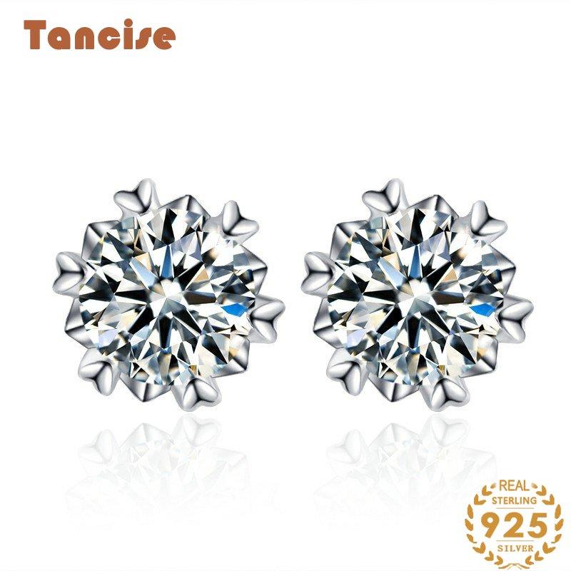 Cercei din argint Moissanite Tancise, cercei picătură pentru femei, cadouri de nuntă și petrecere_voghion.com