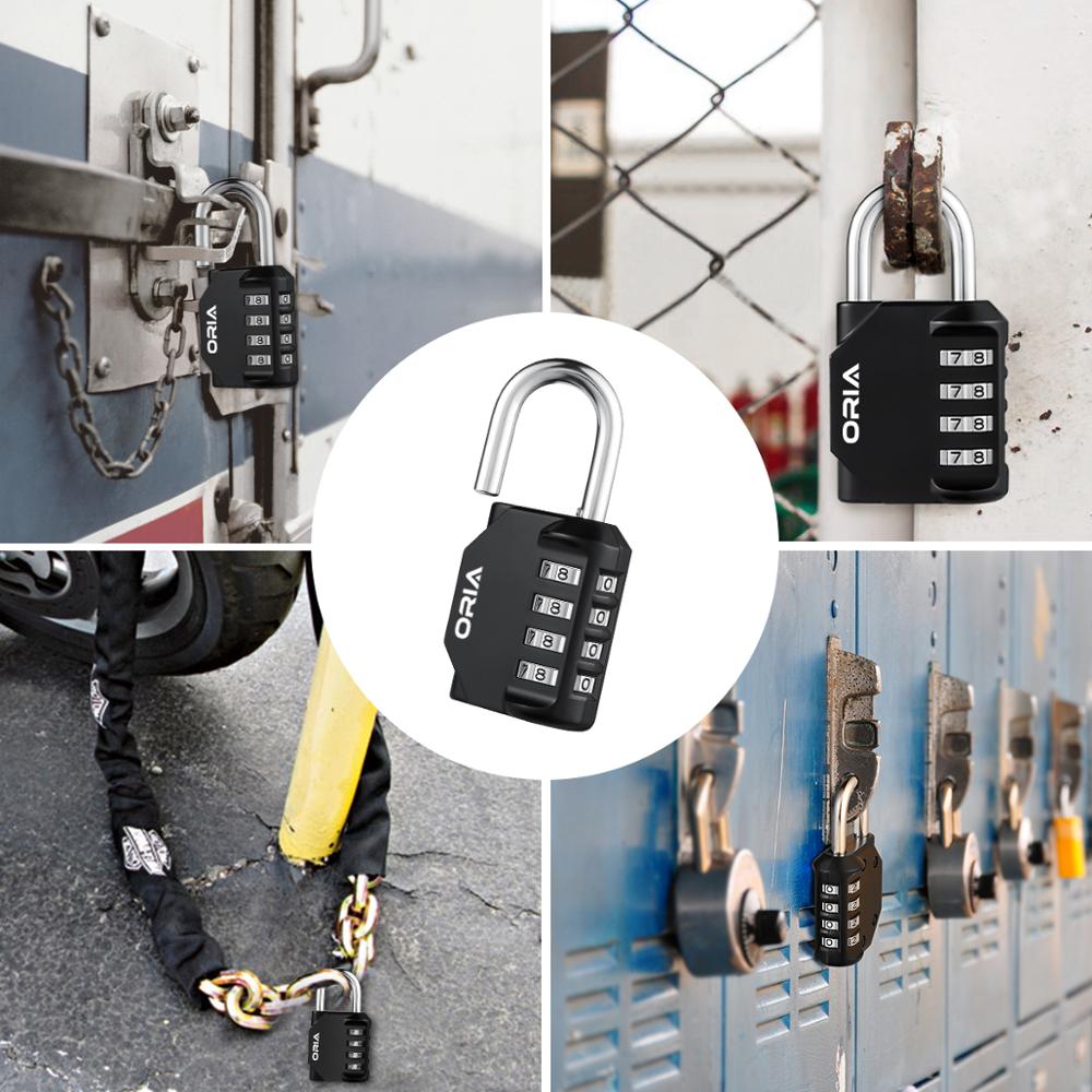 ORIA Combination Padlock 2PCS Password Locks 4 Digit Waterproof Outdoor Lock For Door Suitcase Bag Package Cabinet Locker Window