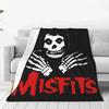 Misfits Horror Punk Rock Band Coperta Corallo Pile Peluche Decorazione Relax Leggera Coperta da Viaggio Biancheria da Letto Plaid