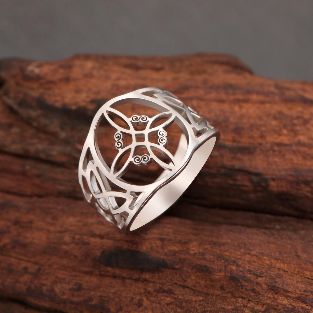 Jeshayuan Hult Heksenod Ring Til Kvinder Keltisk Knude Rustfrit Stål Ring Hekseri Amulet Smykker Gave