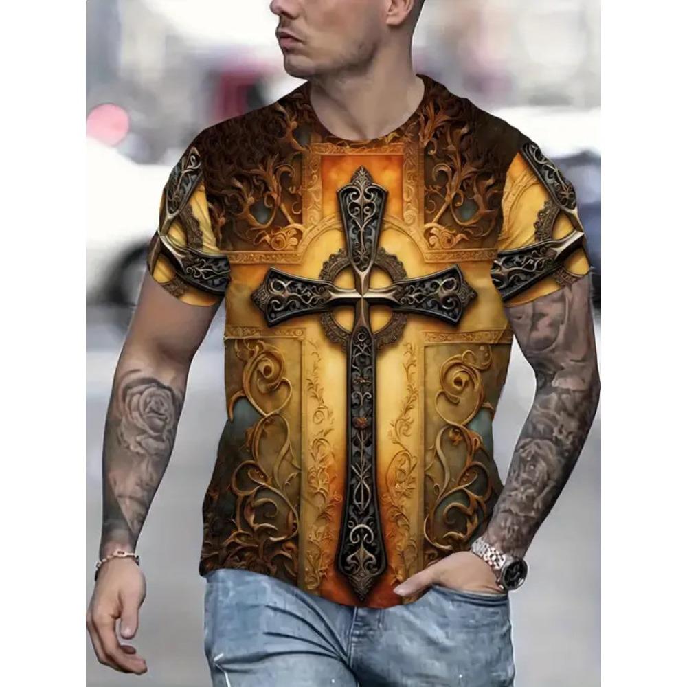 Sommer Herren Freizeit Mode Tier 3D Gedrucktes T-Shirt Locker Atmungsaktiv Übergröße Freizeit Sport Vielseitig Rundhals Kurzarm T-Shirt