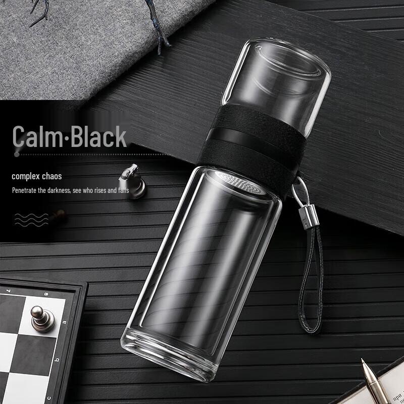 BAILOCK Double-Layer Glass Tea Infuser Bottle