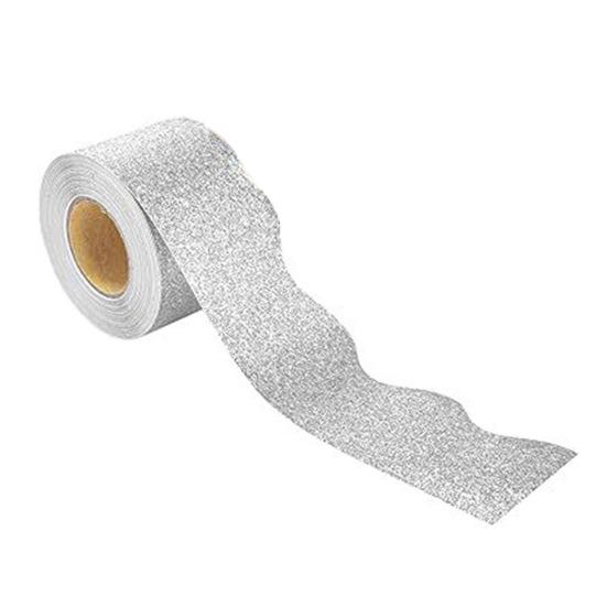 Scalloped Bulletin Board Border Vibrant Color Simple Installation Shiny DIY Decorative Roll Bulletin Board Border