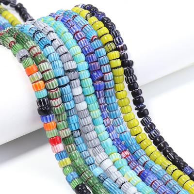 1 Strang 6x4mm Kürbis-Lampwork-Perlen Bunte Glasierte Glas-Einzelperlen Für Schmuckherstellung DIY Armbänder Halsketten Zubehör