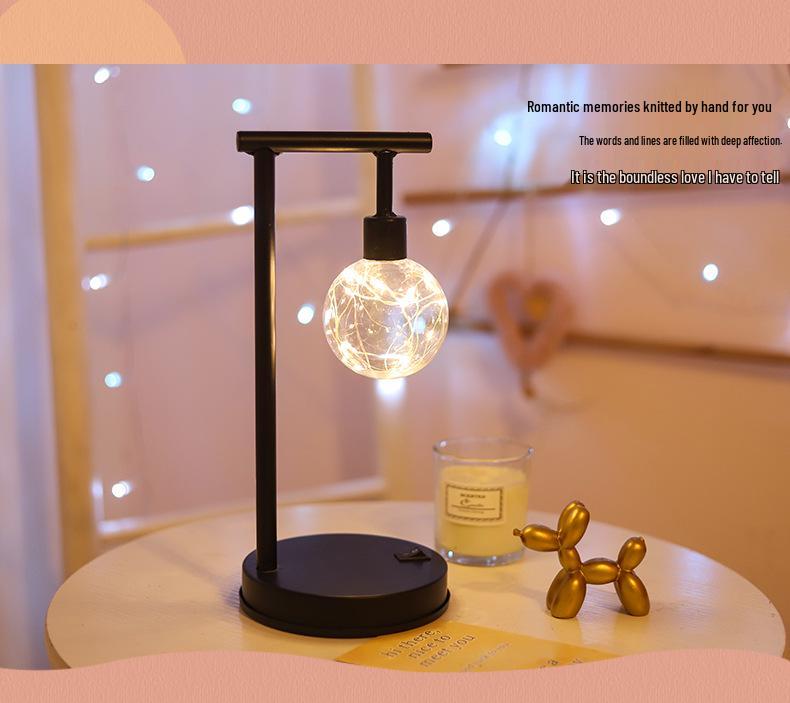 

Nordic Style Iron LED Night Light - Creative Desk Lamp for Bedside and Study, Rechargeable and Personalized Lighting Decoration. Pure White