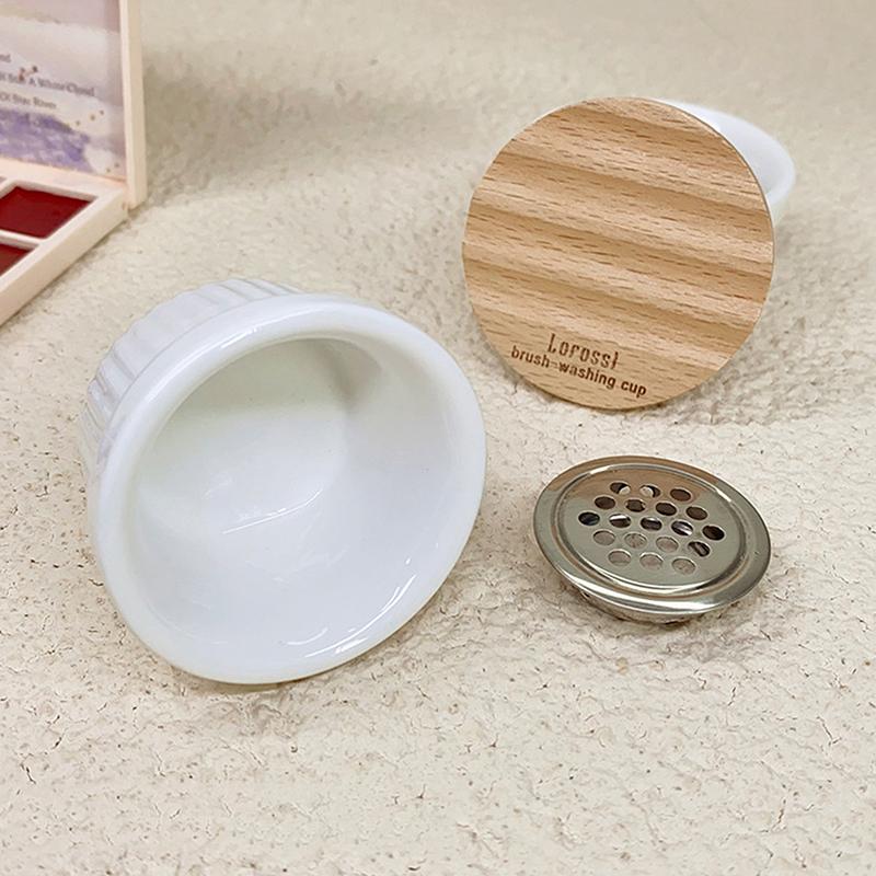 

Стакан для мытья кистей для ногтей с крышкой, сеткой, для легкой очистки, портативный, керамический, стакан для нейл-арта, многослойная шайба для блесток для нейл-арта
