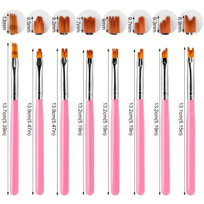 8PCS Nail Art Brush Set Flower Painting Pen Flower Pen Sawtooth Pen Sawtooth Pen DIY Handmade Special-shaped Carving Nail Art Tools