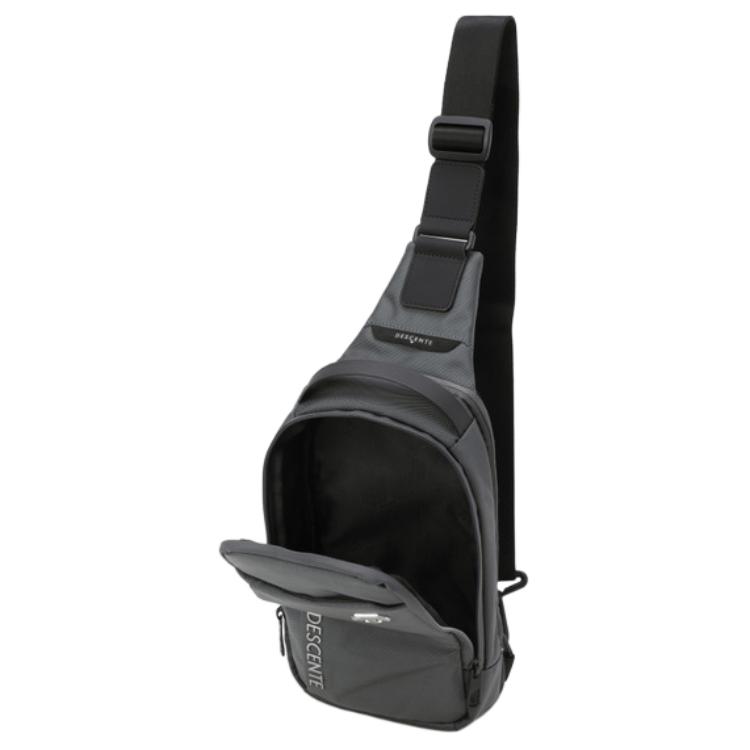 New DESCENTE Nylon Sling Bag Medium Size Men's Dark Gray SQ323UBG72-DGRY