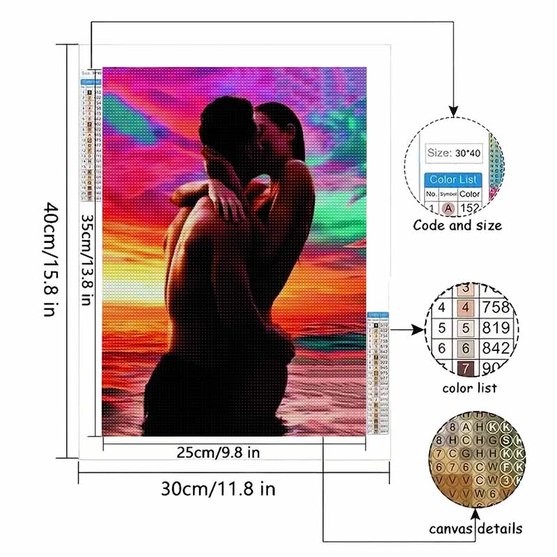5D DIY Vollkreis Diamantmalerei "Liebespaar" Stickerei Kreuzstich Heimdekoration Geschenk