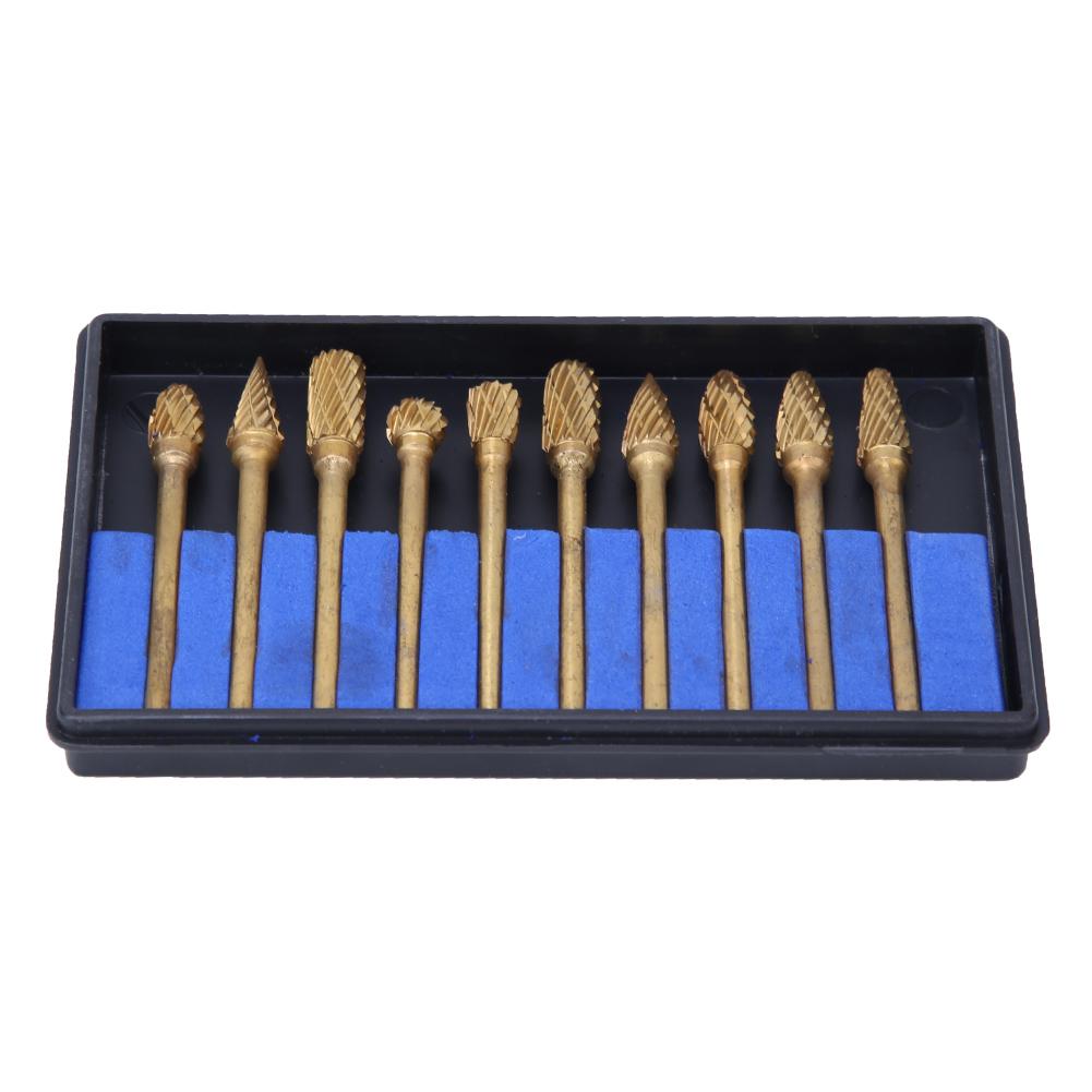 

10 шт. шлифовальных головок карбид вольфрамовой стали для резьбы по дереву, абразивный вращающийся инструмент