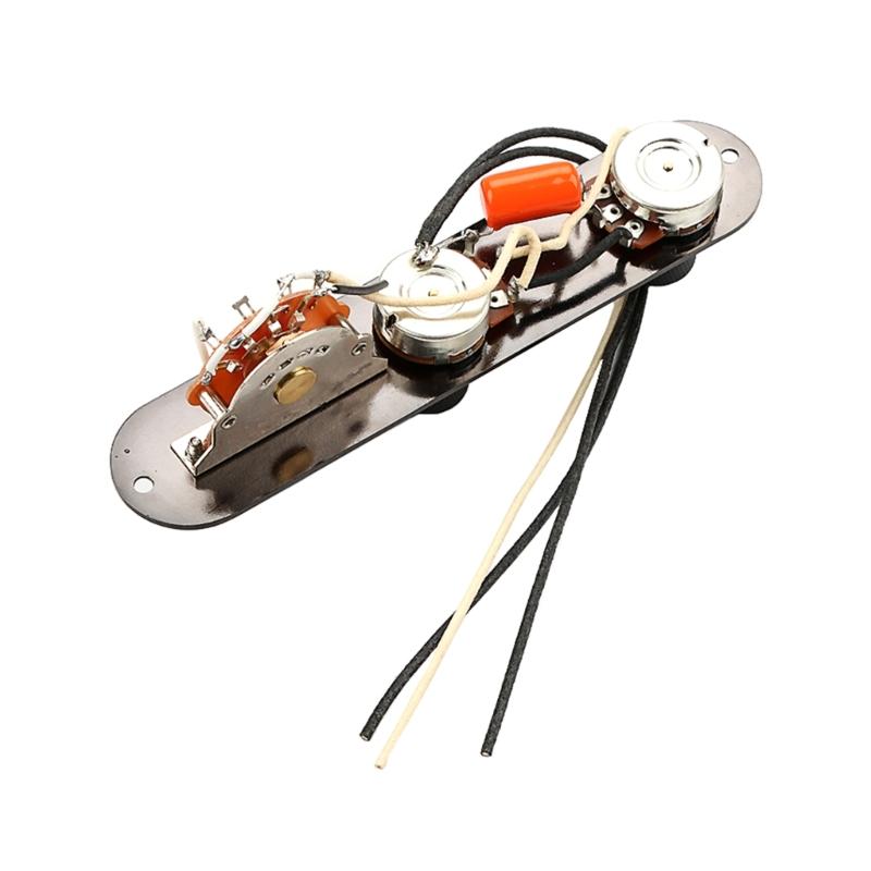 Guitar Control Plate 3 Way Switch Metal Prewired Control Plate Wiring Harness Knobs Standard Guitar Replacement Parts