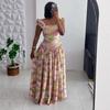 European and American Foreign Trade Women's Clothing 2026 Summer New Suspender Fresh and Sweet Floral Ruffle Edge Pleated Waist Dress