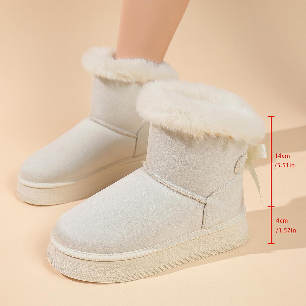 2025 Winter New Fleece Thickened Bread Shoes, Wool Cotton Shoes, Thick Soles, Heightened, Non-slip and Warm Snow Boots