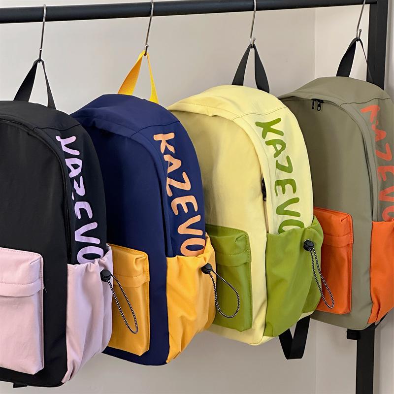 Schoolbag Japanese simple letter casual backpack sweet small fresh large capacity backpack junior high school lightweight student schoolbag
