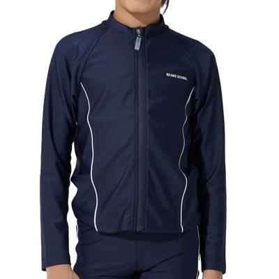 Beams School Long Sleeve Rash Guard with Stand Collar In Kids' (124210) Navy/White