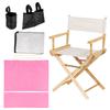 Director Chair Accessories Set, 5in1 Set Makeup Chair Canvas Replacement Kit and Portable Side Storage Bags, Hanging Mesh Bag, P